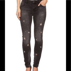 Romeo + Juliet Couture black denim sequin pants